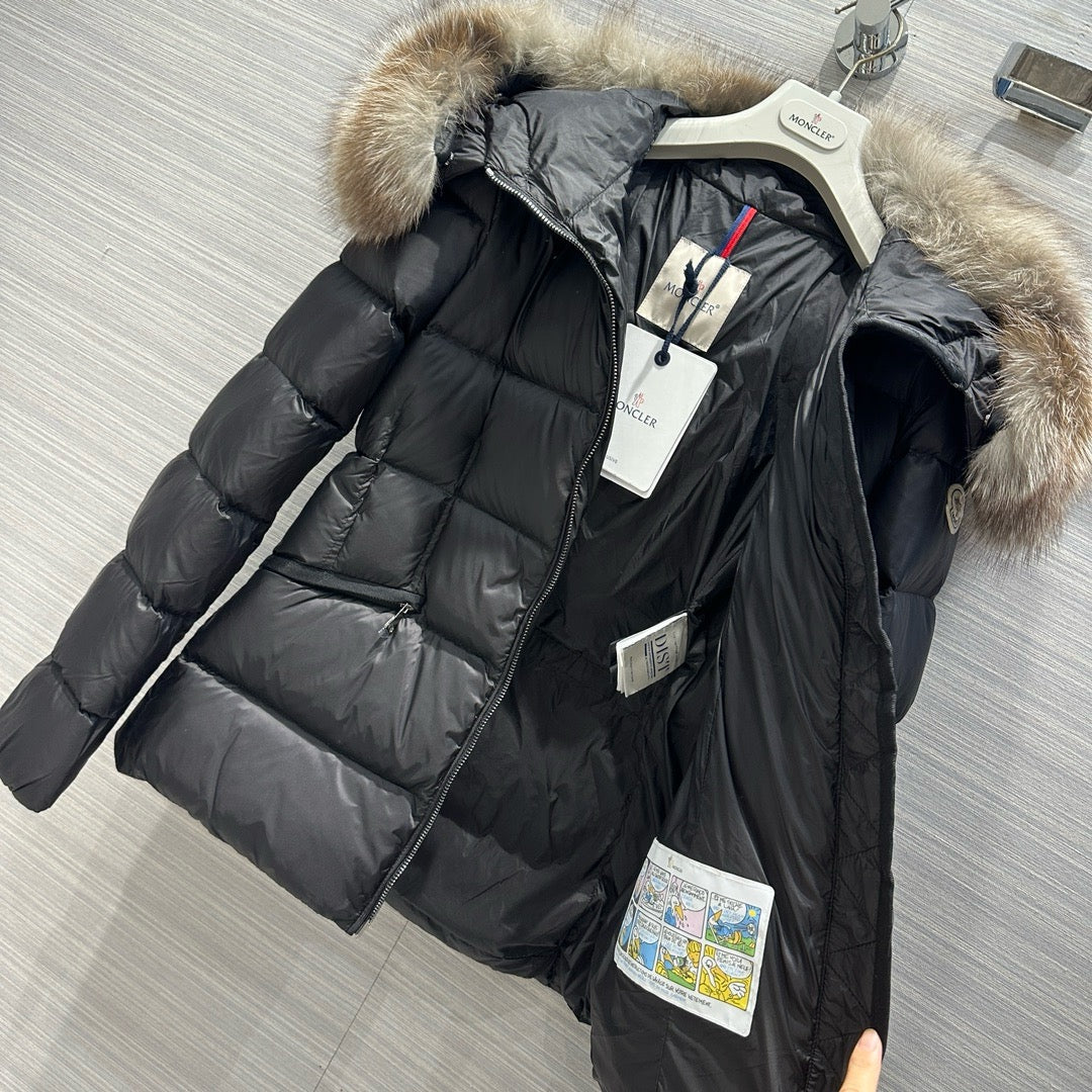 Black and White Puffer Jacket - Women's