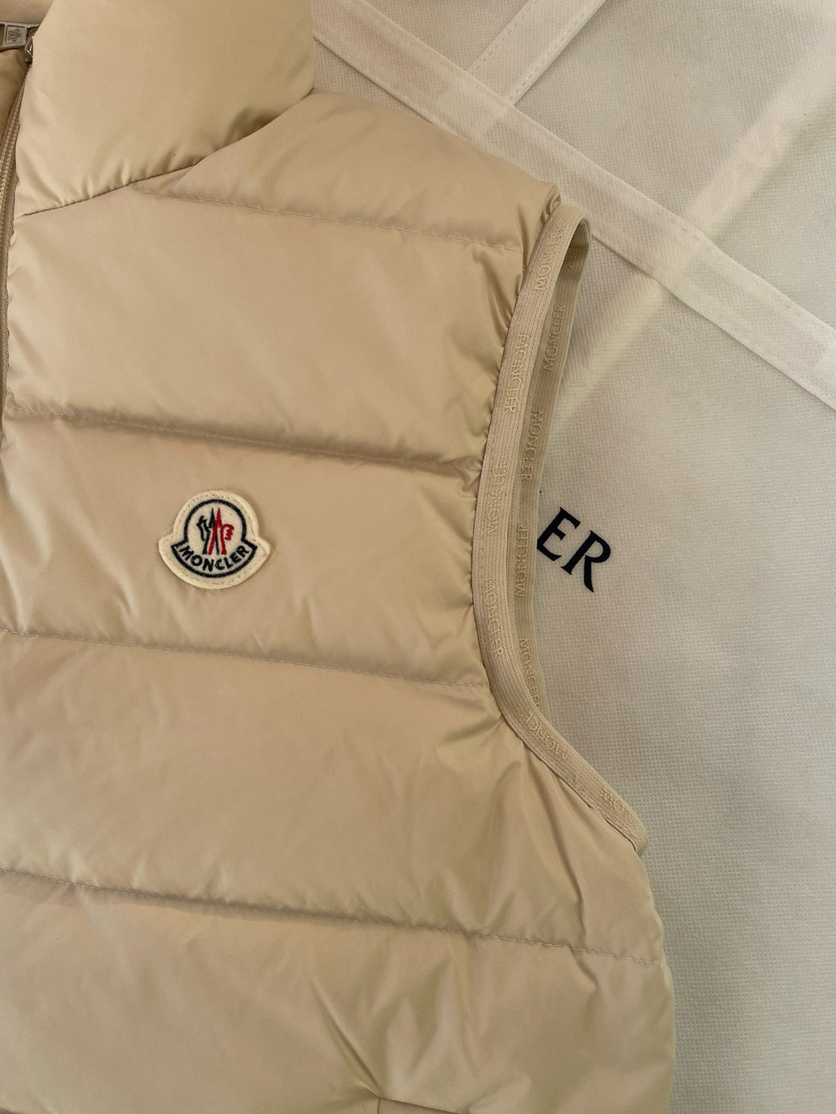 Cream Nylon Down Gilet - Men's
