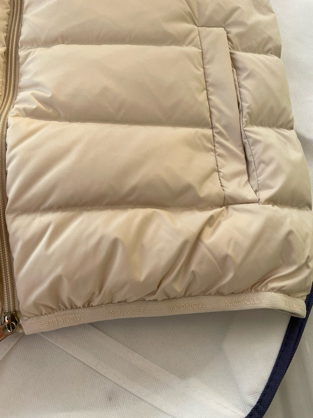 Cream Nylon Down Gilet - Men's