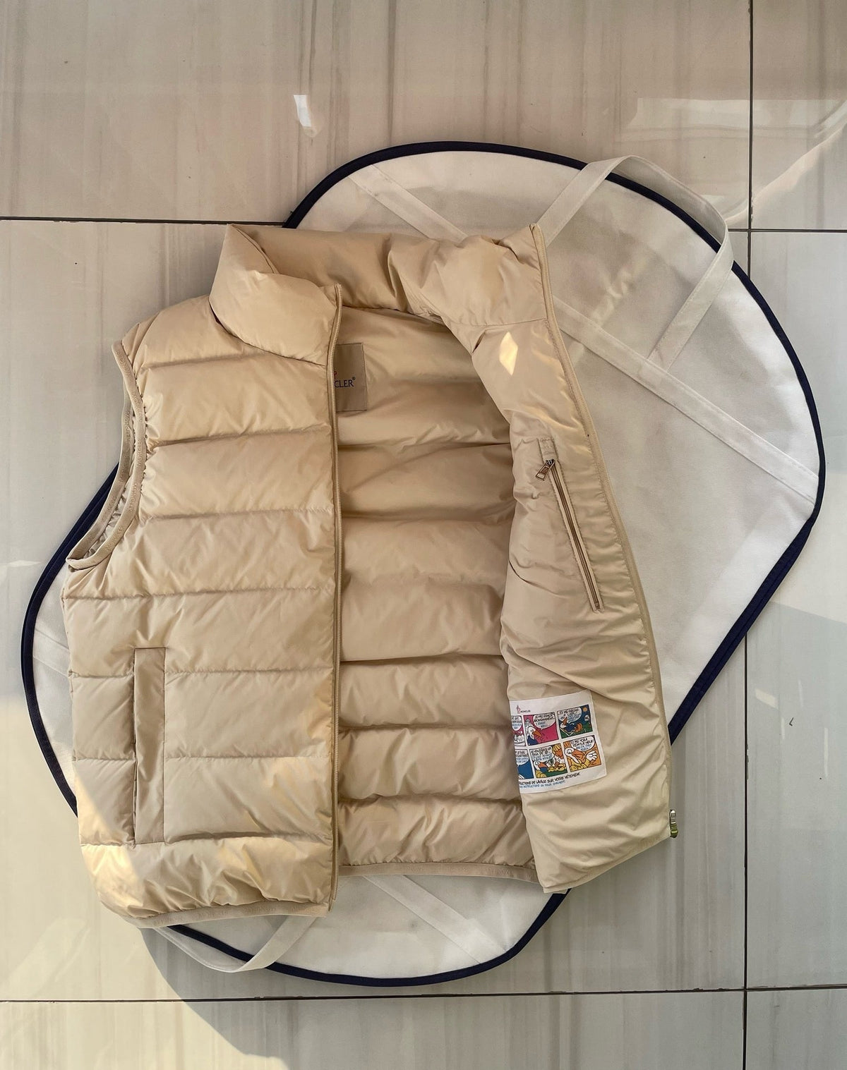 Cream Nylon Down Gilet - Men's