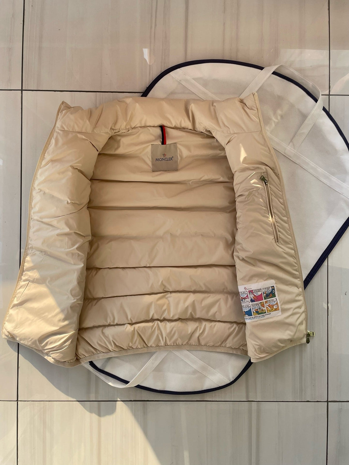 Cream Nylon Down Gilet - Men's