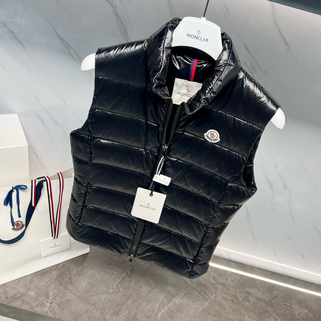 Navy Nylon Glossy Gilet - Men's