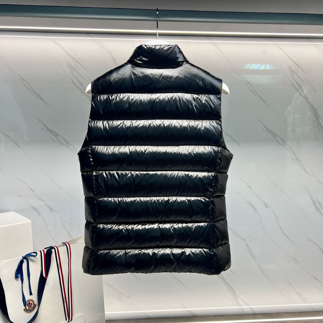 Navy Nylon Glossy Gilet - Men's
