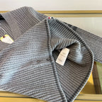 Grey Wool Ribbed Cardigan - Women's