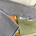 Grey Wool Ribbed Cardigan - Women's