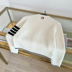 Grey Wool Ribbed Cardigan - Women's