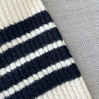 Grey Wool Ribbed Cardigan - Women's