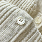 Grey Wool Ribbed Cardigan - Women's