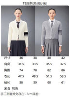 Grey Wool Ribbed Cardigan - Women's