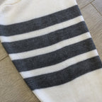 Cream Wool Bar Stripe Cardigan - Men's