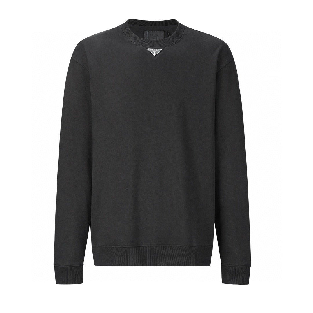 Grey Cotton Small Logo Crewneck - Men's