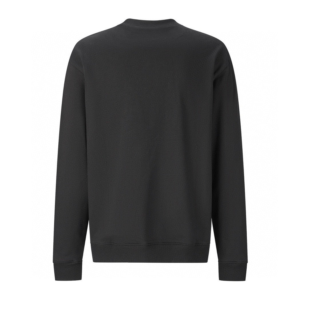 Grey Cotton Small Logo Crewneck - Men's