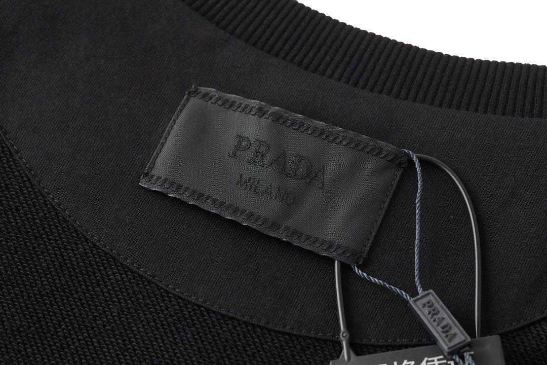 Grey Cotton Small Logo Crewneck - Men's