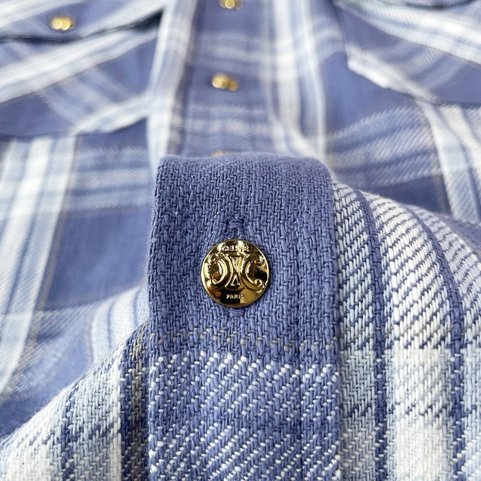 Blue Flannel Check Overshirt - Women's