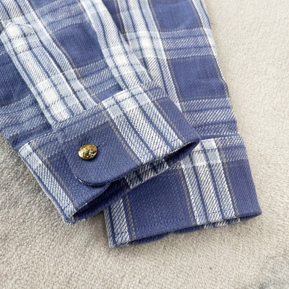 Blue Flannel Check Overshirt - Women's