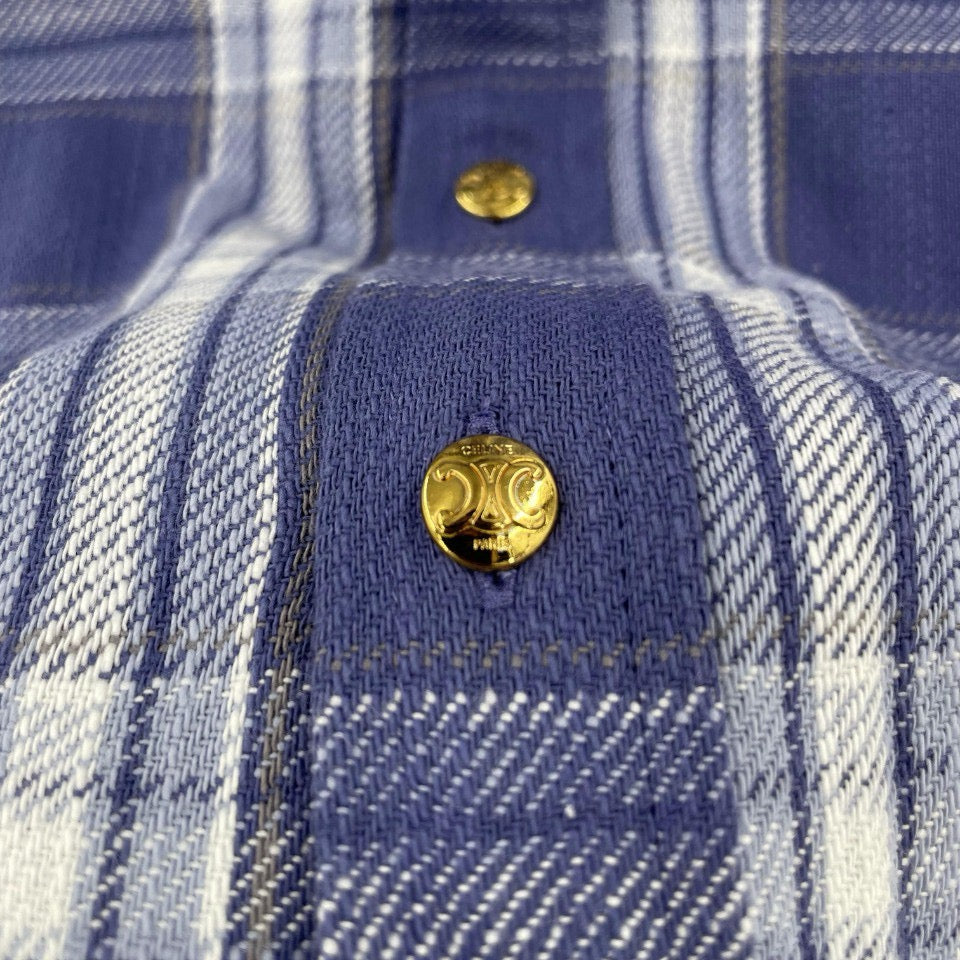 Blue Flannel Check Overshirt - Women's