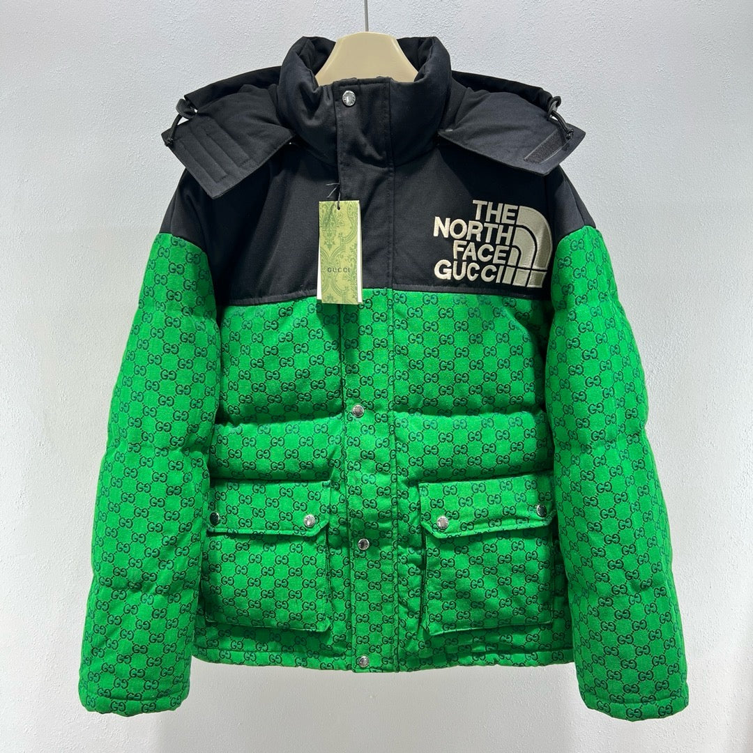 Black and Green Puffer Jacket - Men's
