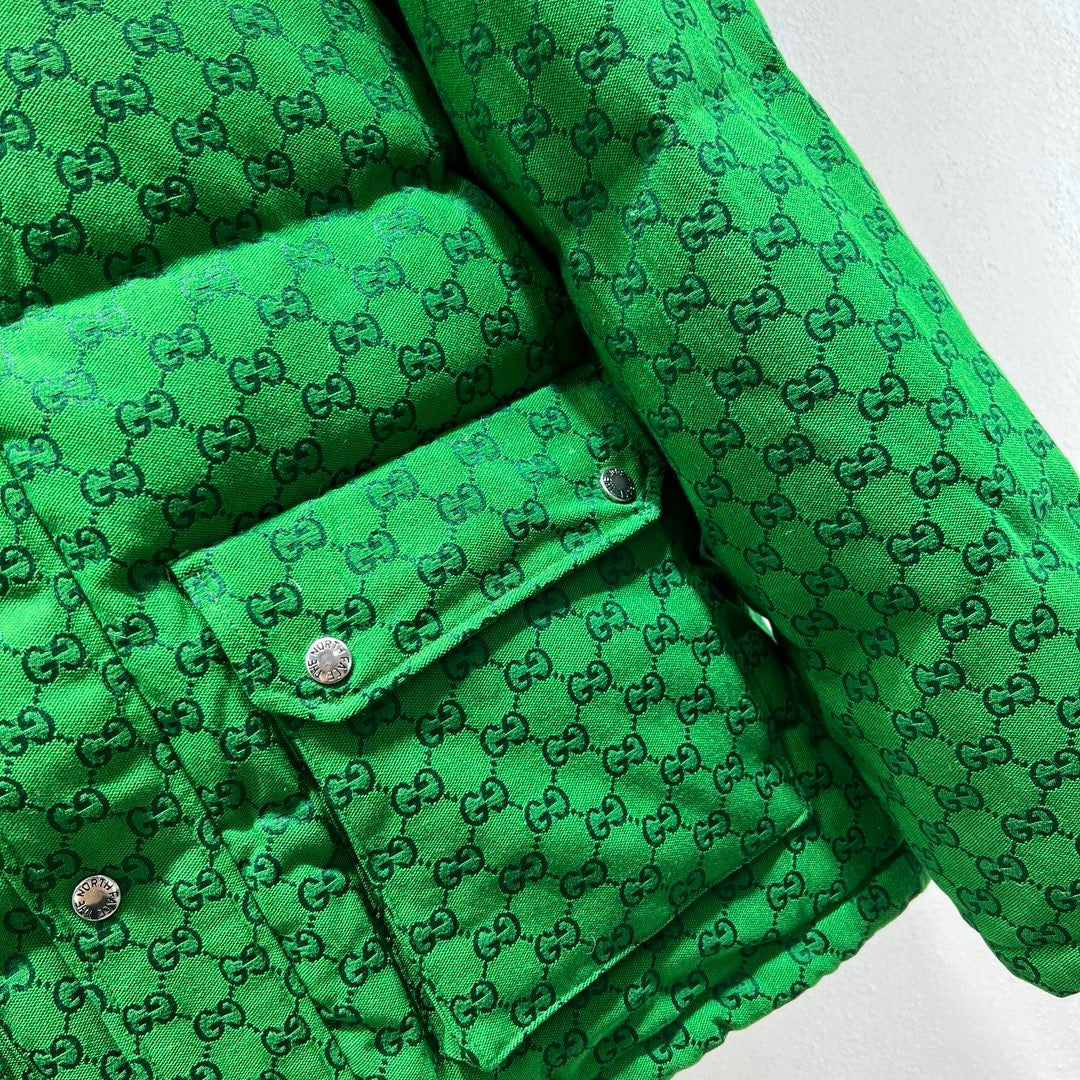 Black and Green Puffer Jacket - Men's