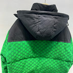 Black and Green Puffer Jacket - Men's