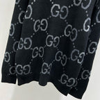 Black Jacquard Monogram Crewneck - Men's