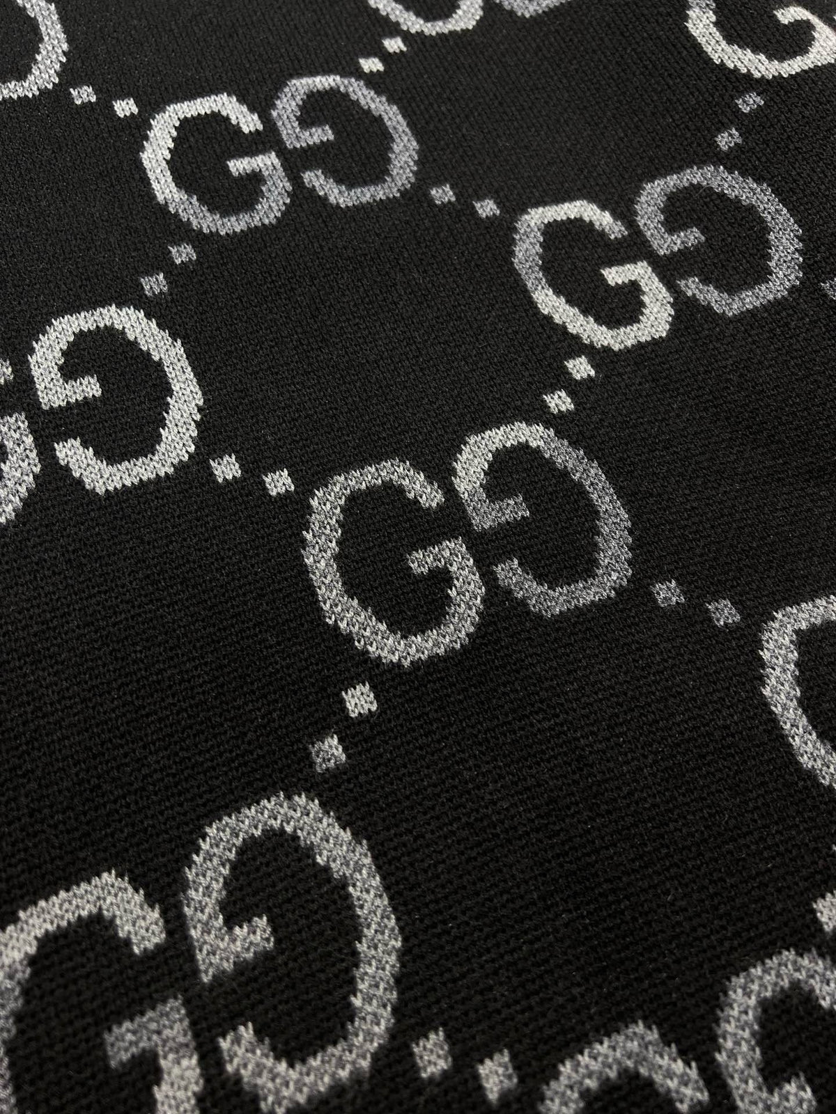 Black Jacquard Monogram Crewneck - Men's