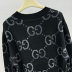 Black Jacquard Monogram Crewneck - Men's
