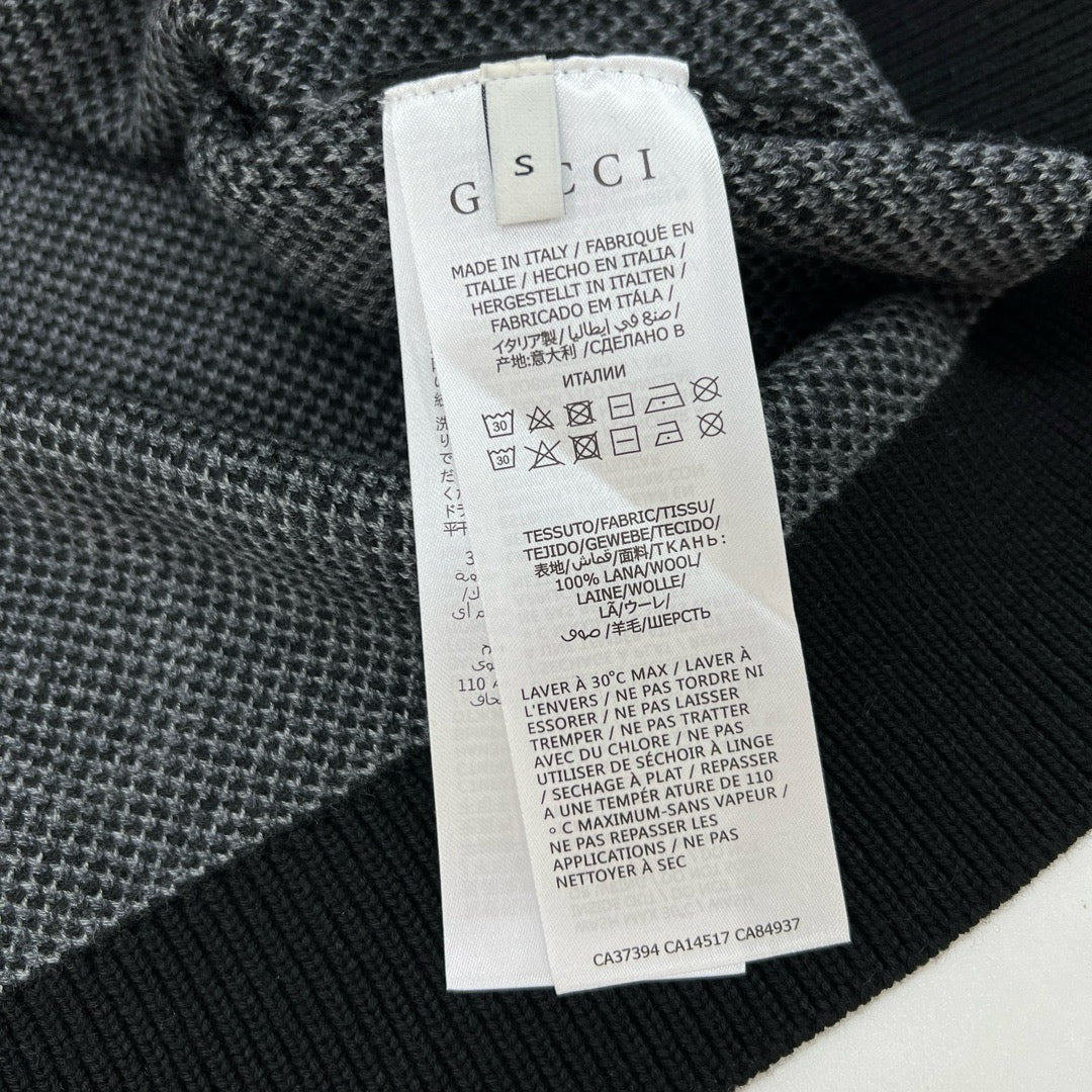 Black Jacquard Monogram Crewneck - Men's