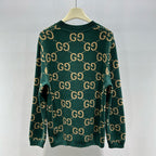 Green Jacquard Monogram Crewneck - Men's