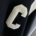 Black Wool Hooded Varsity - Men's