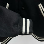 Black Wool Hooded Varsity - Men's
