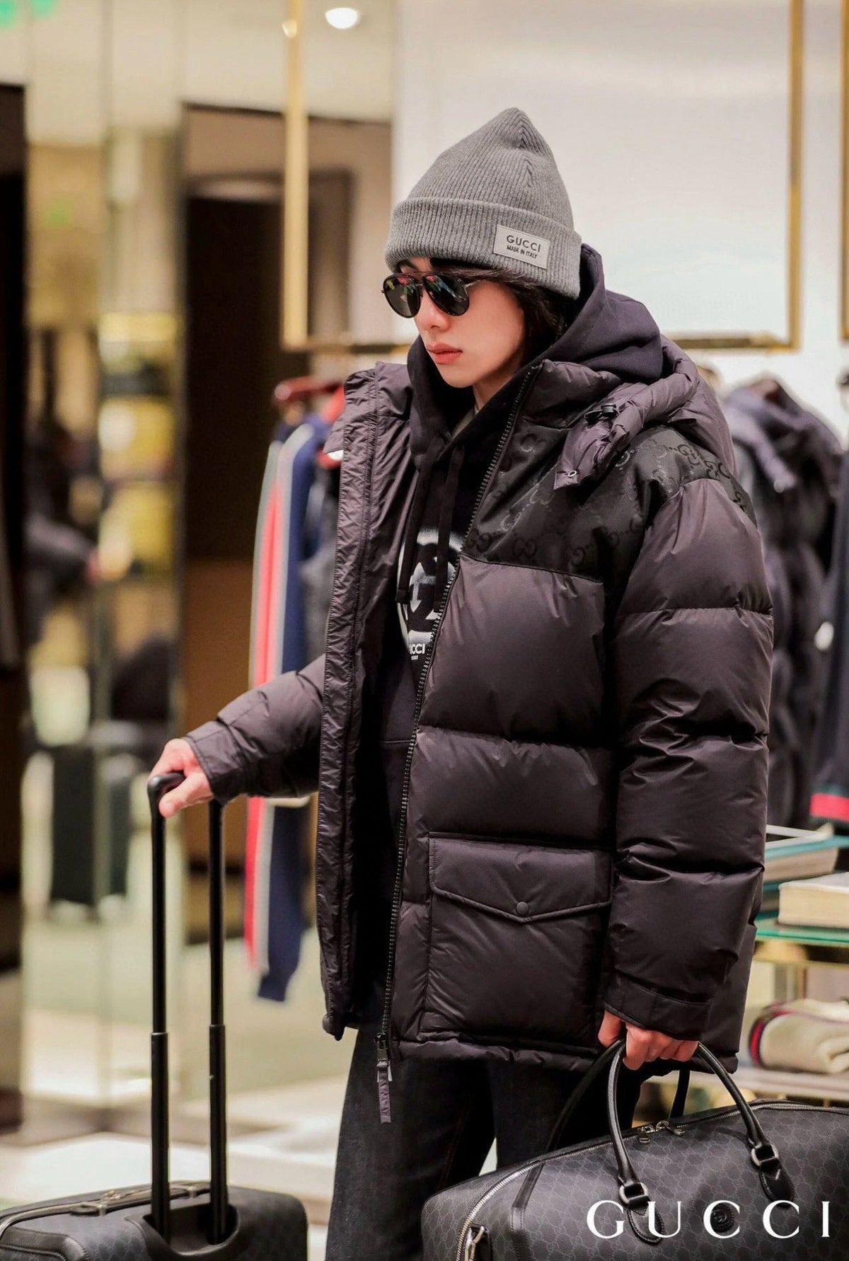 Black Puffer Jacket - Men's
