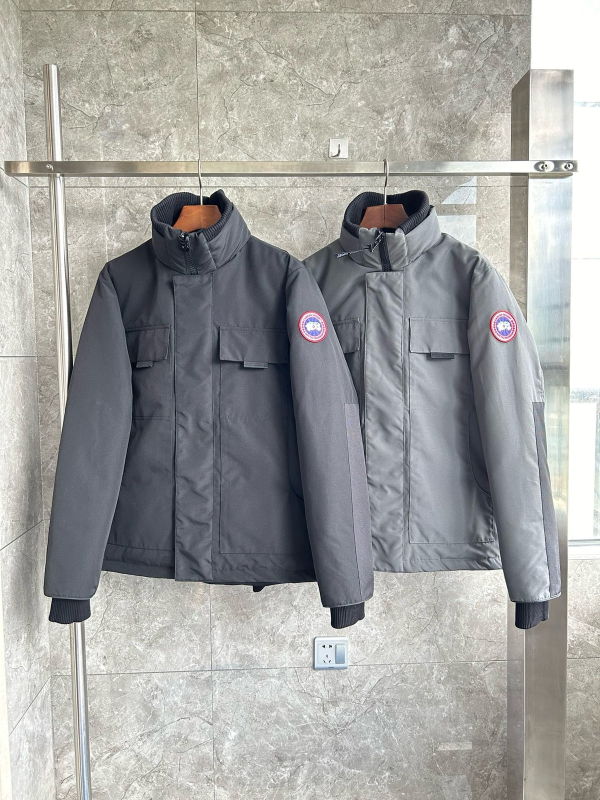 Grey Nylon Down Parka - Men's