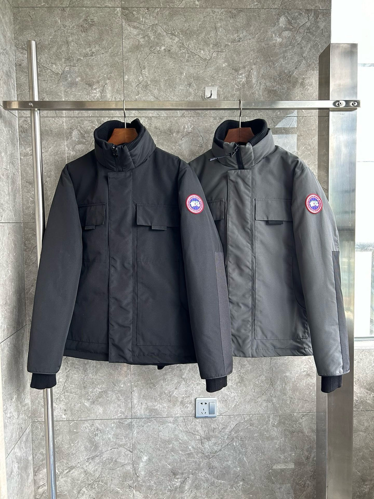 Grey Nylon Down Parka - Men's