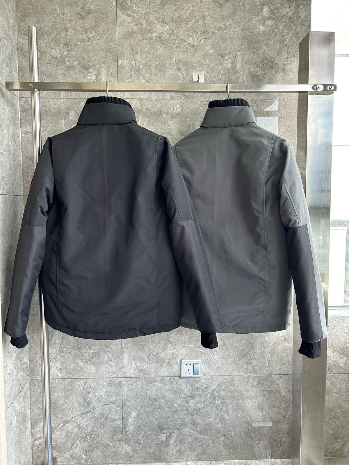 Grey Nylon Down Parka - Men's
