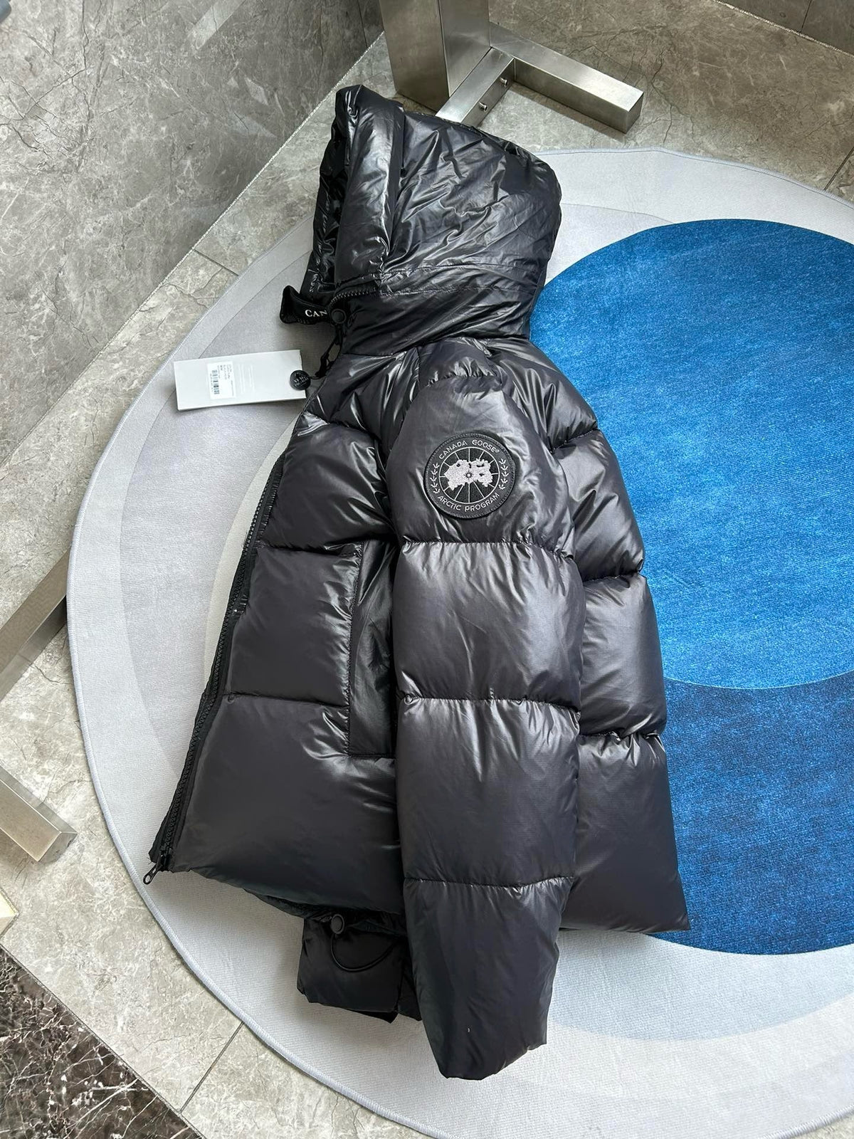 Black and Grey Puffer Jacket - Men's