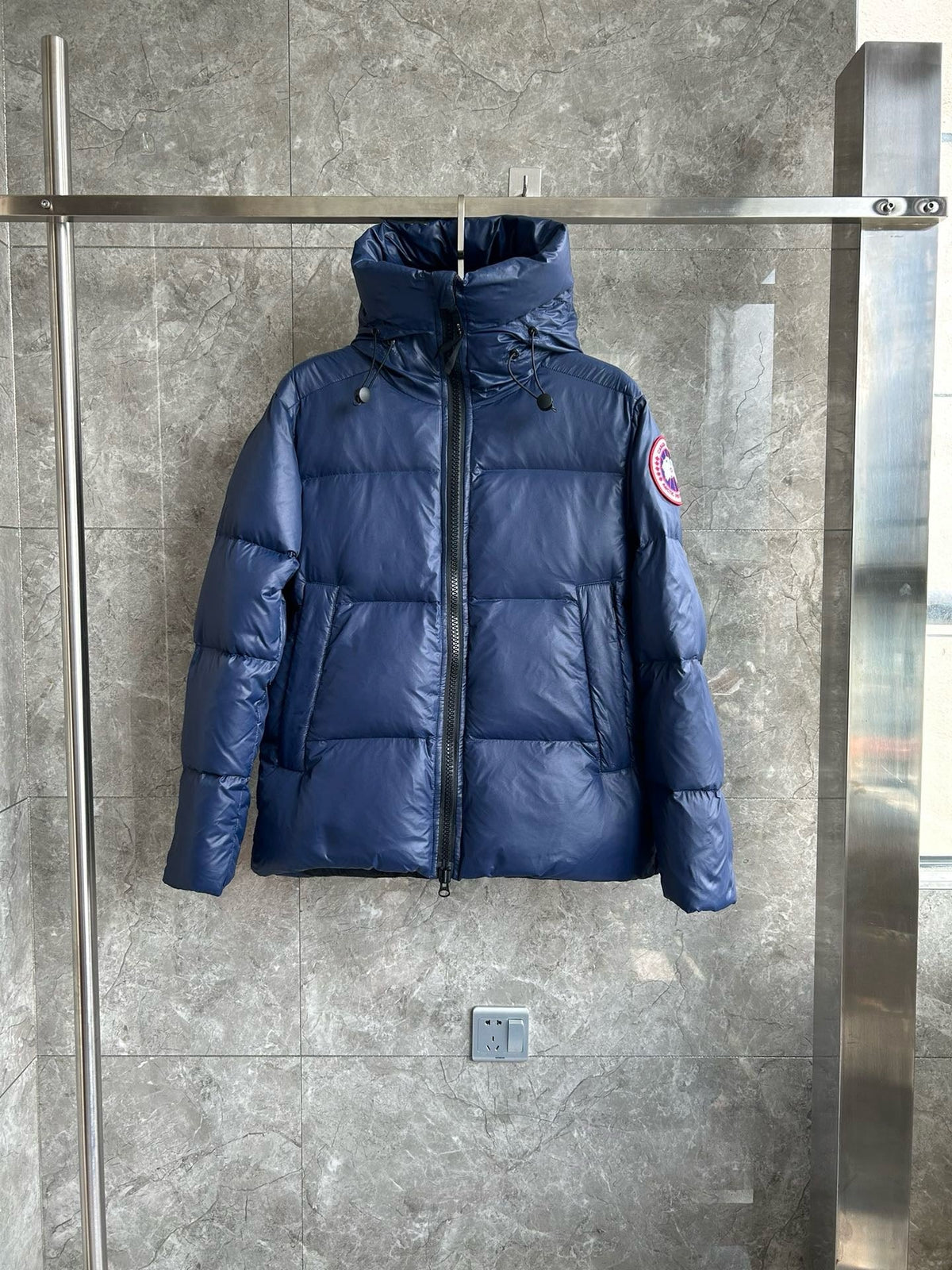 Black and Grey Puffer Jacket - Men's