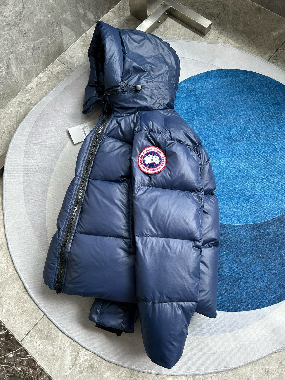 Black and Grey Puffer Jacket - Men's