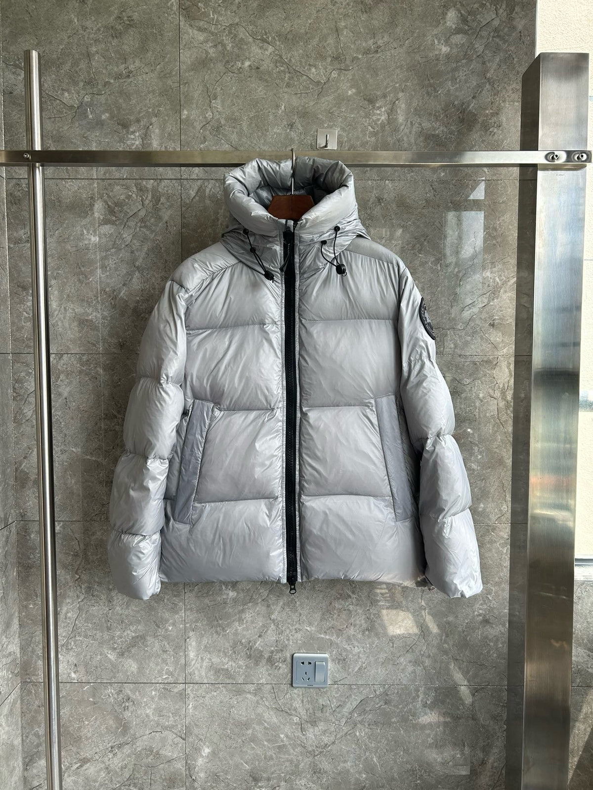 Black and Grey Puffer Jacket - Men's