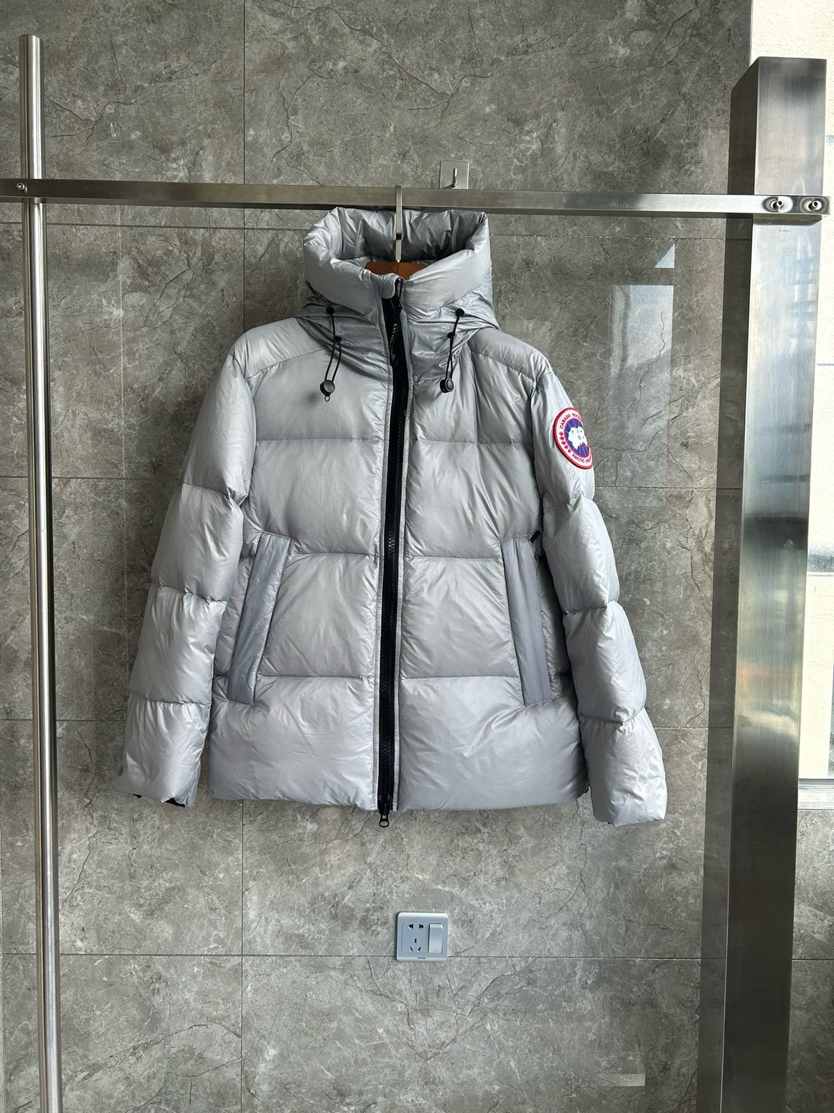 Black and Grey Puffer Jacket - Men's