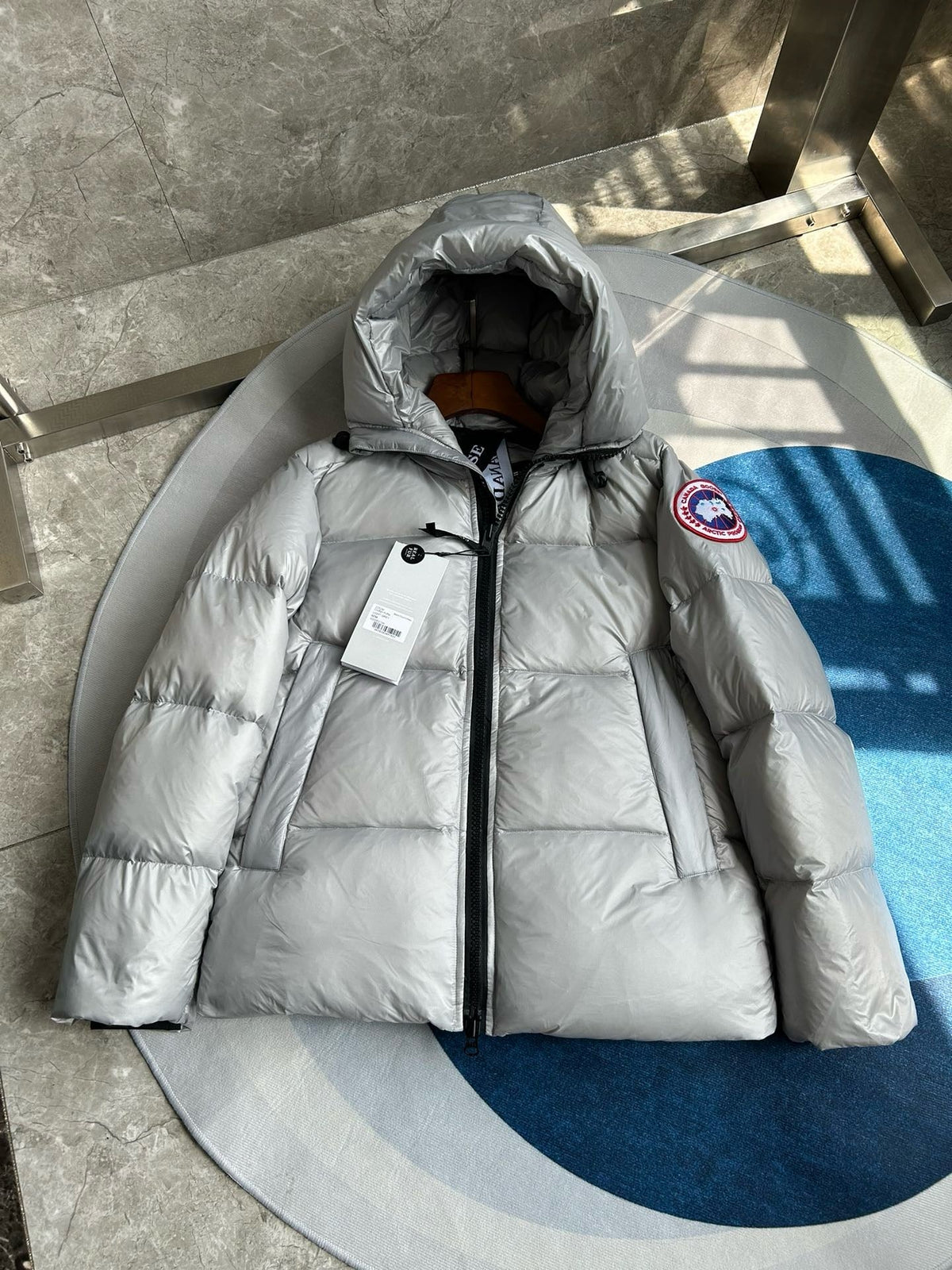 Black and Grey Puffer Jacket - Men's