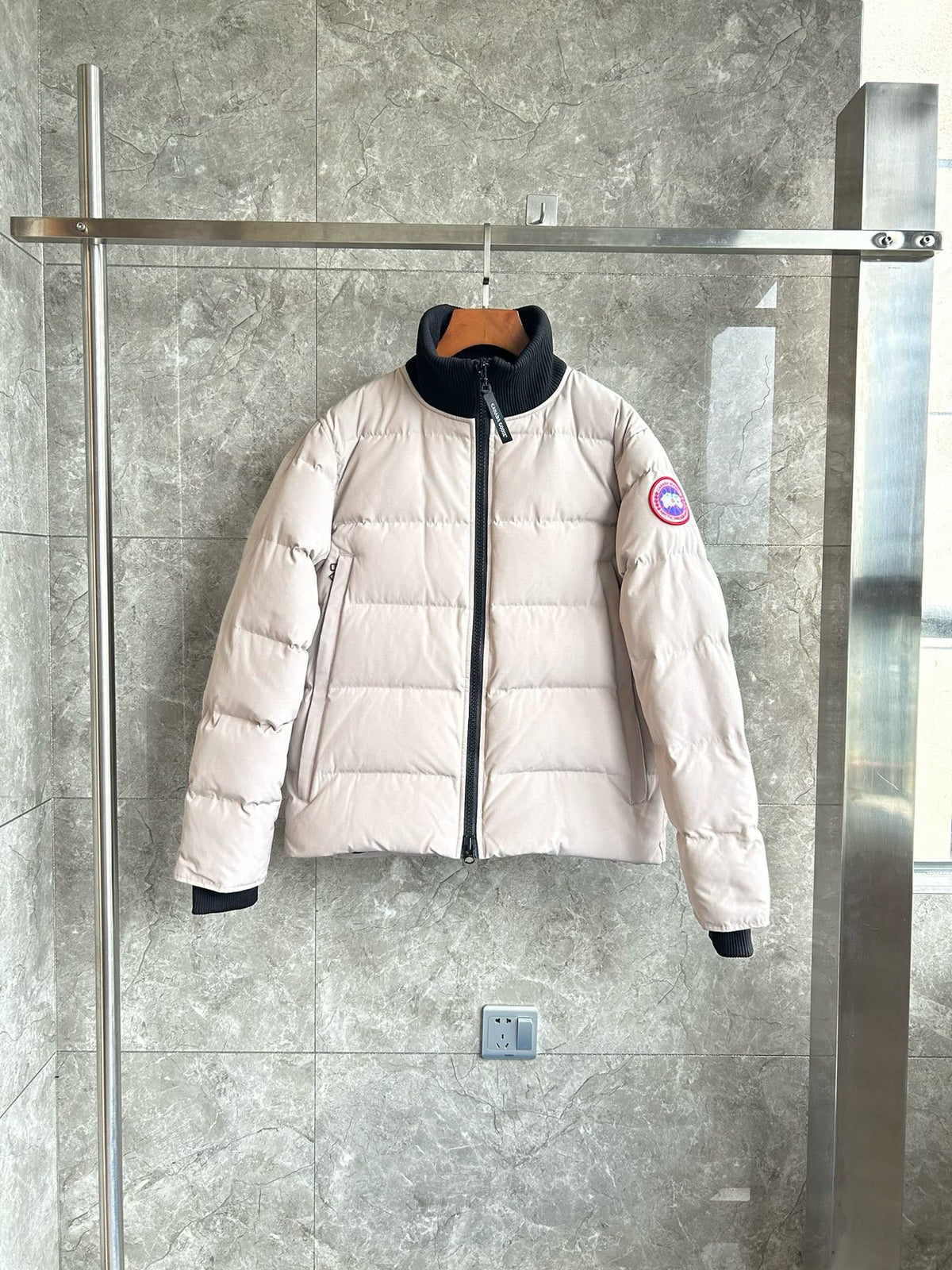 Black and White Puffer Jacket - Men's