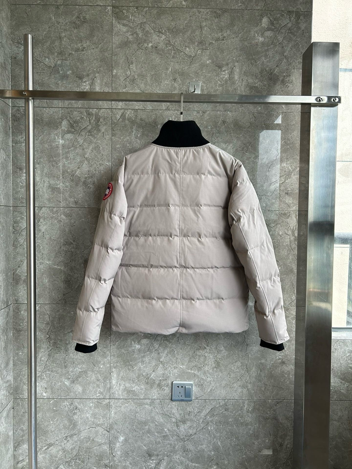 Black and White Puffer Jacket - Men's