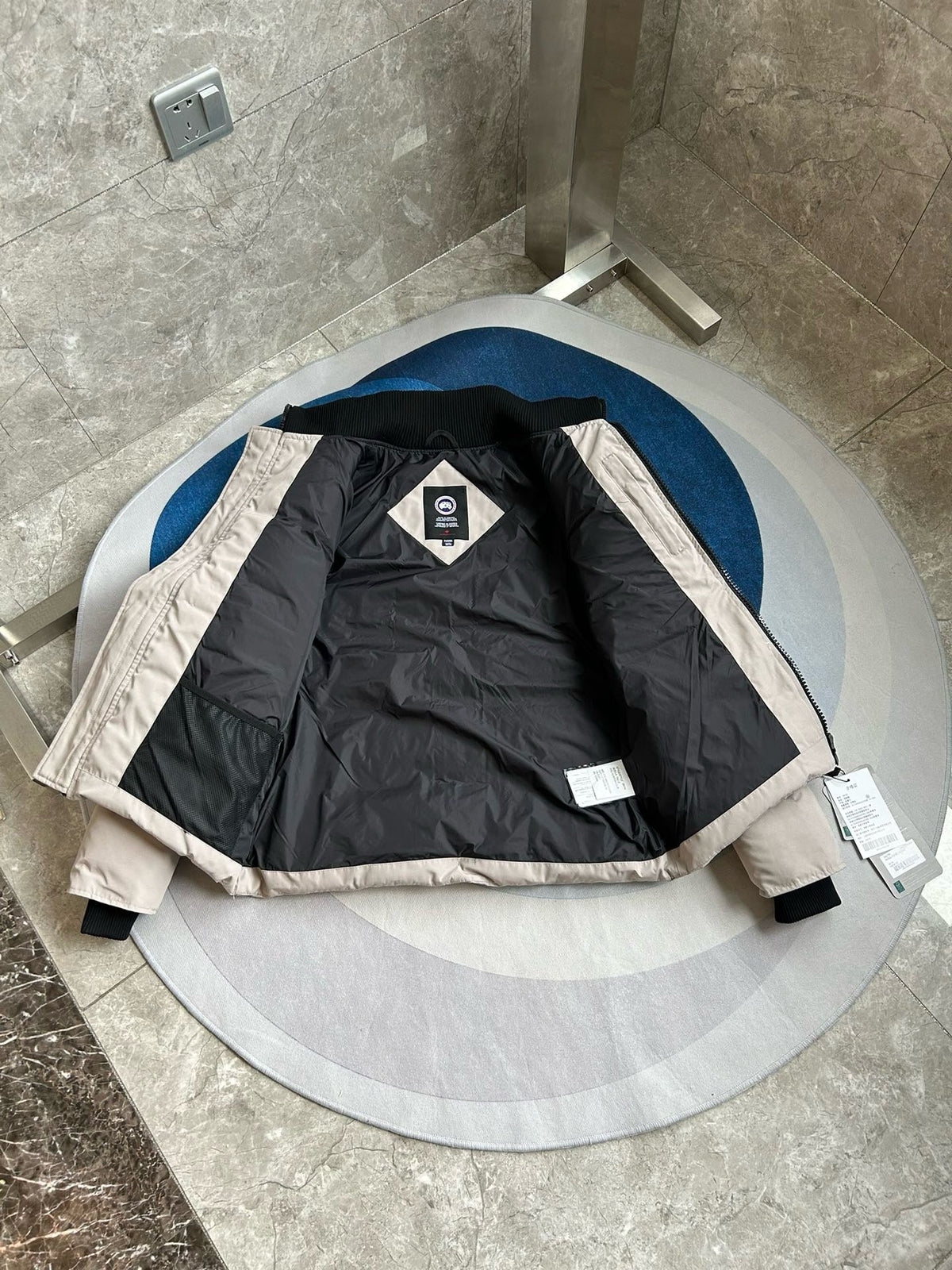 Black and White Puffer Jacket - Men's