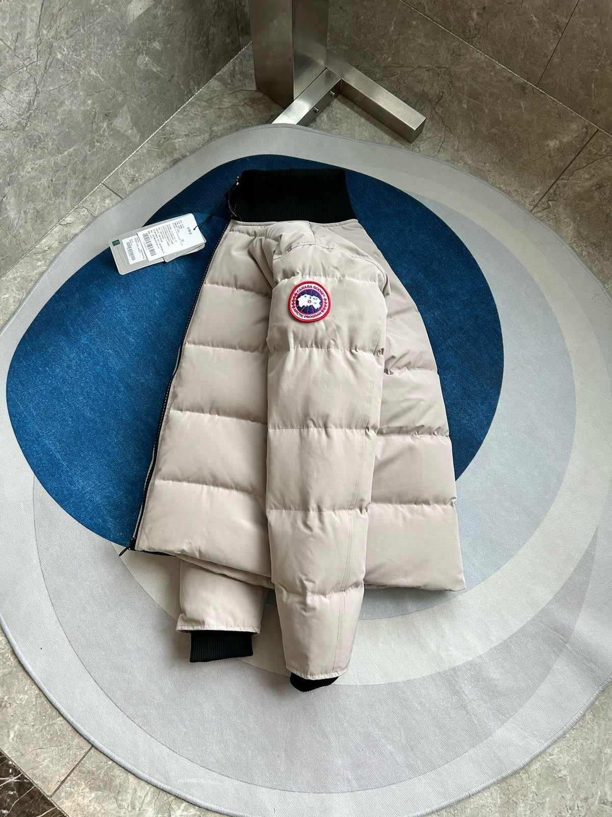 Black and White Puffer Jacket - Men's