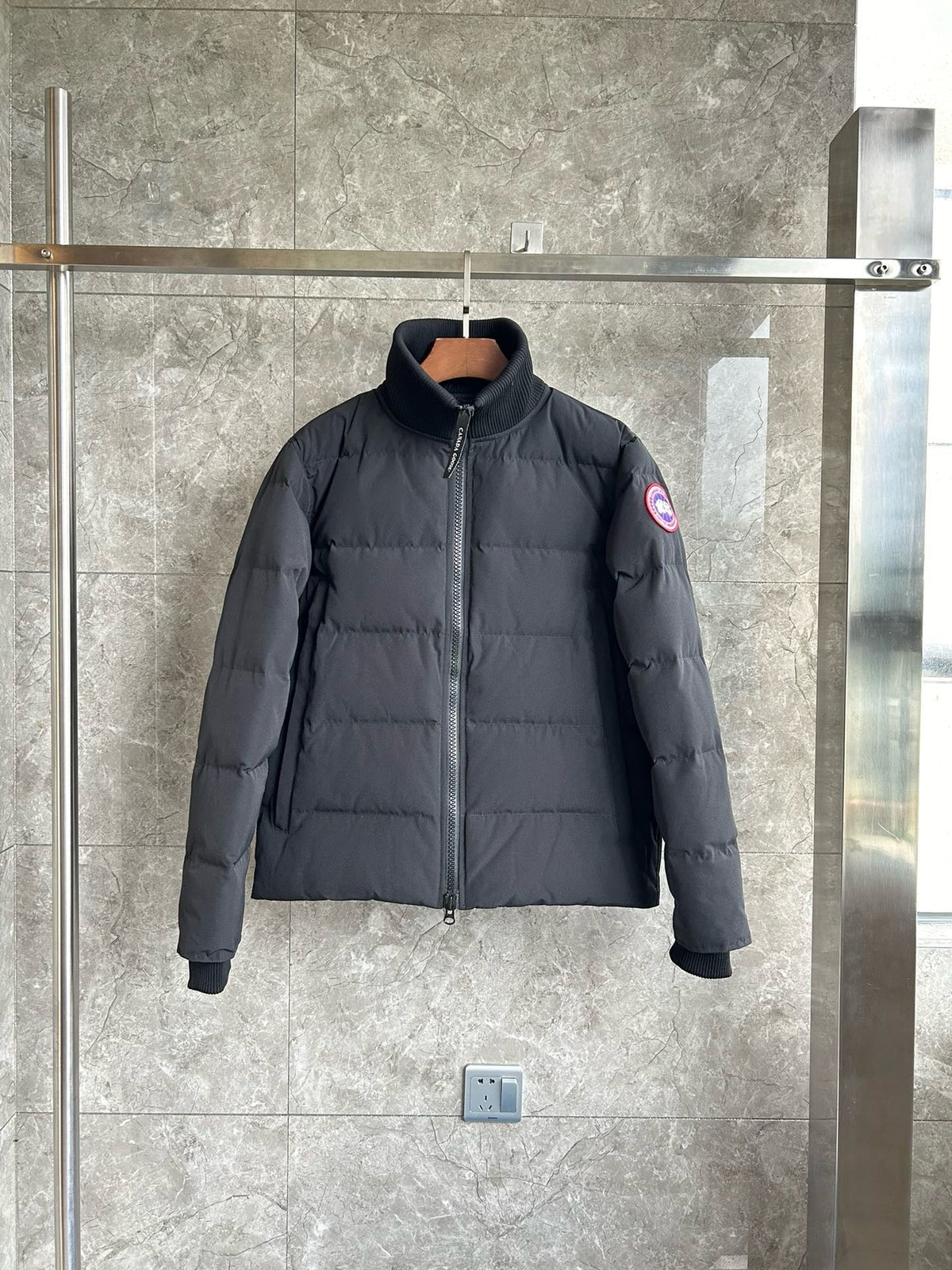Black and White Puffer Jacket - Men's