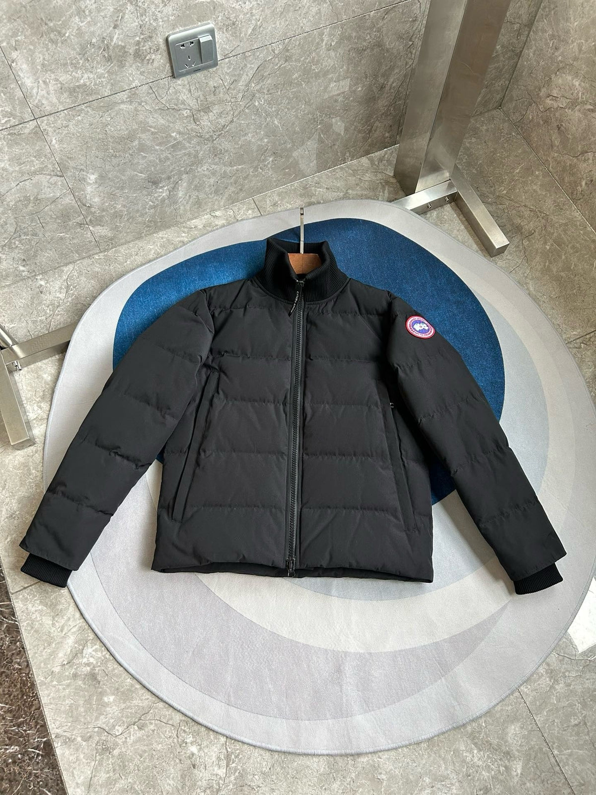 Black and White Puffer Jacket - Men's