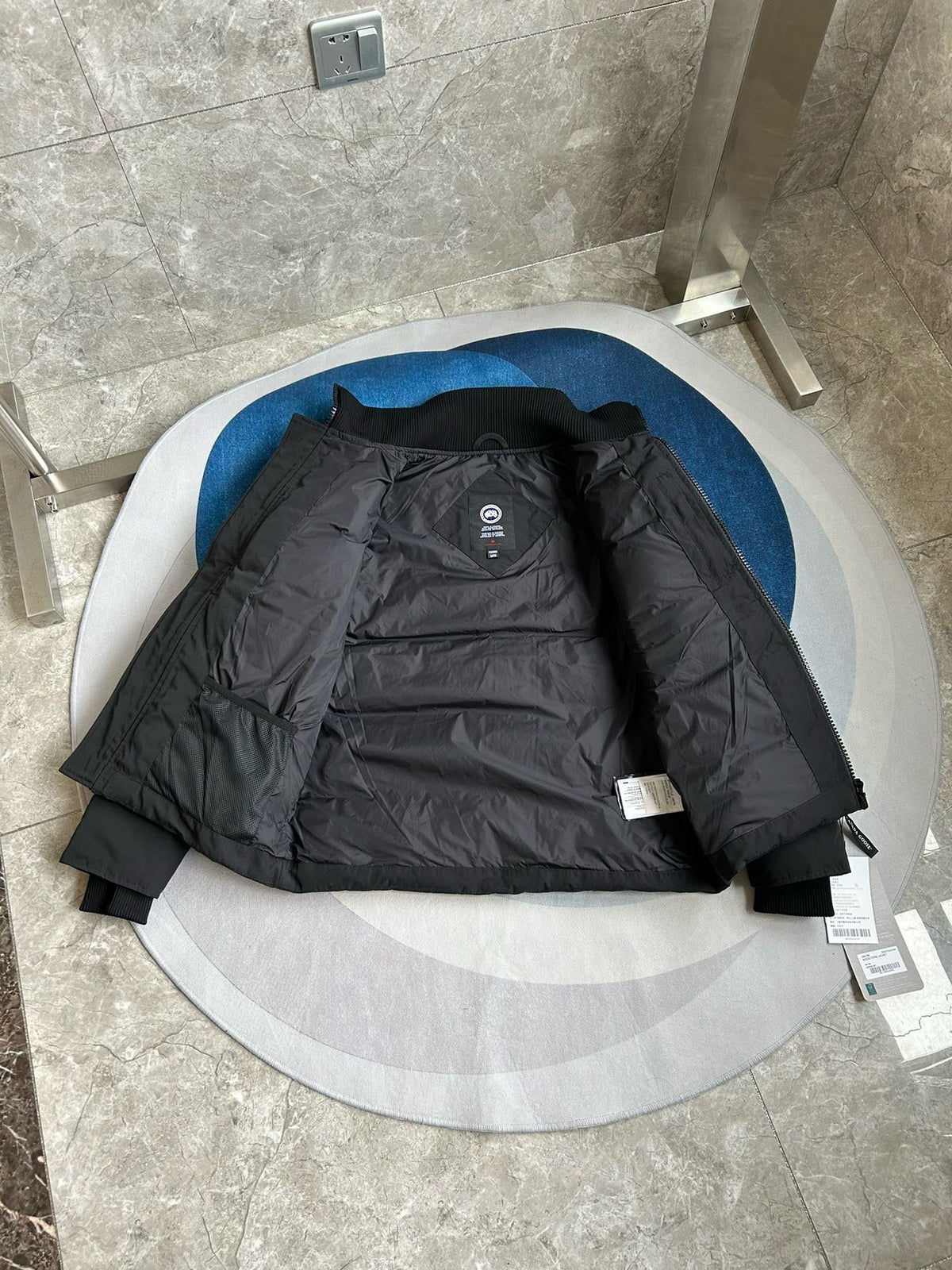 Black and White Puffer Jacket - Men's