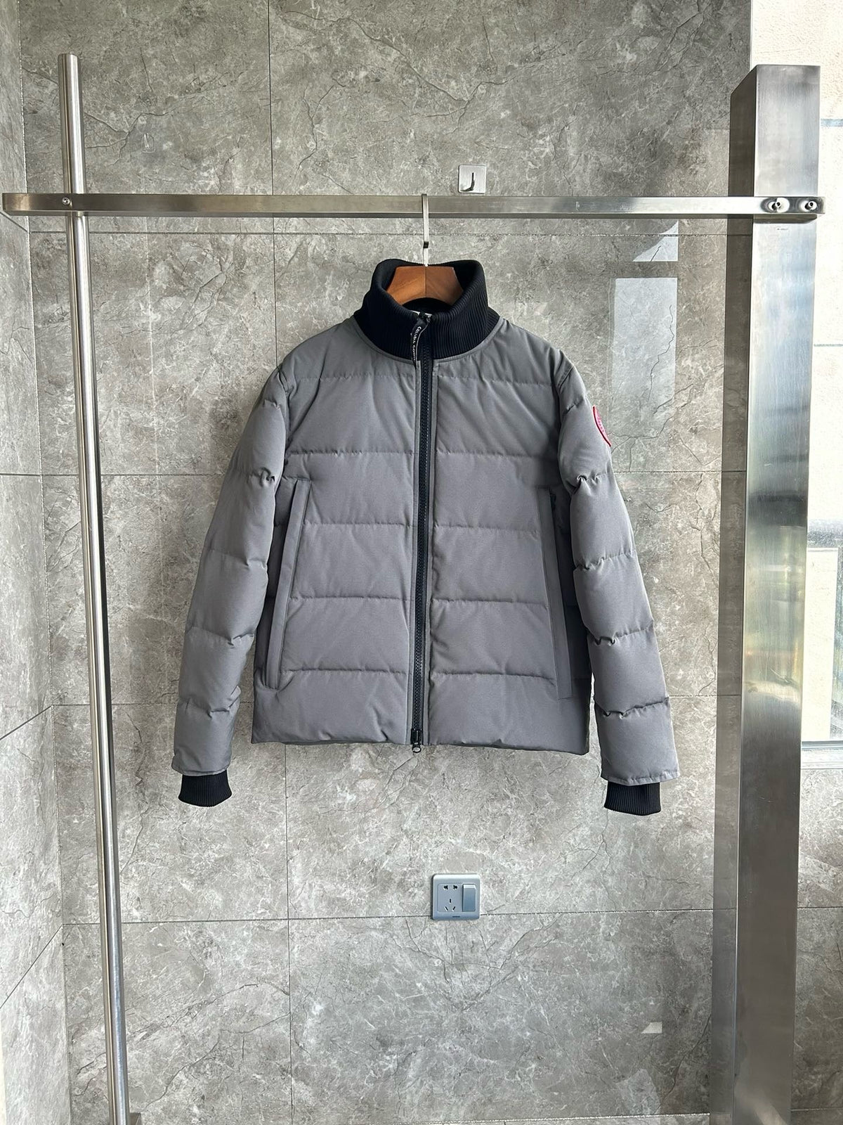 Black and White Puffer Jacket - Men's