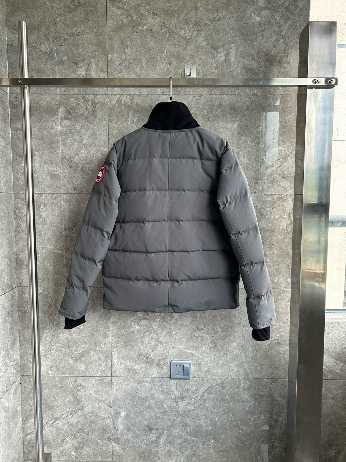 Black and White Puffer Jacket - Men's