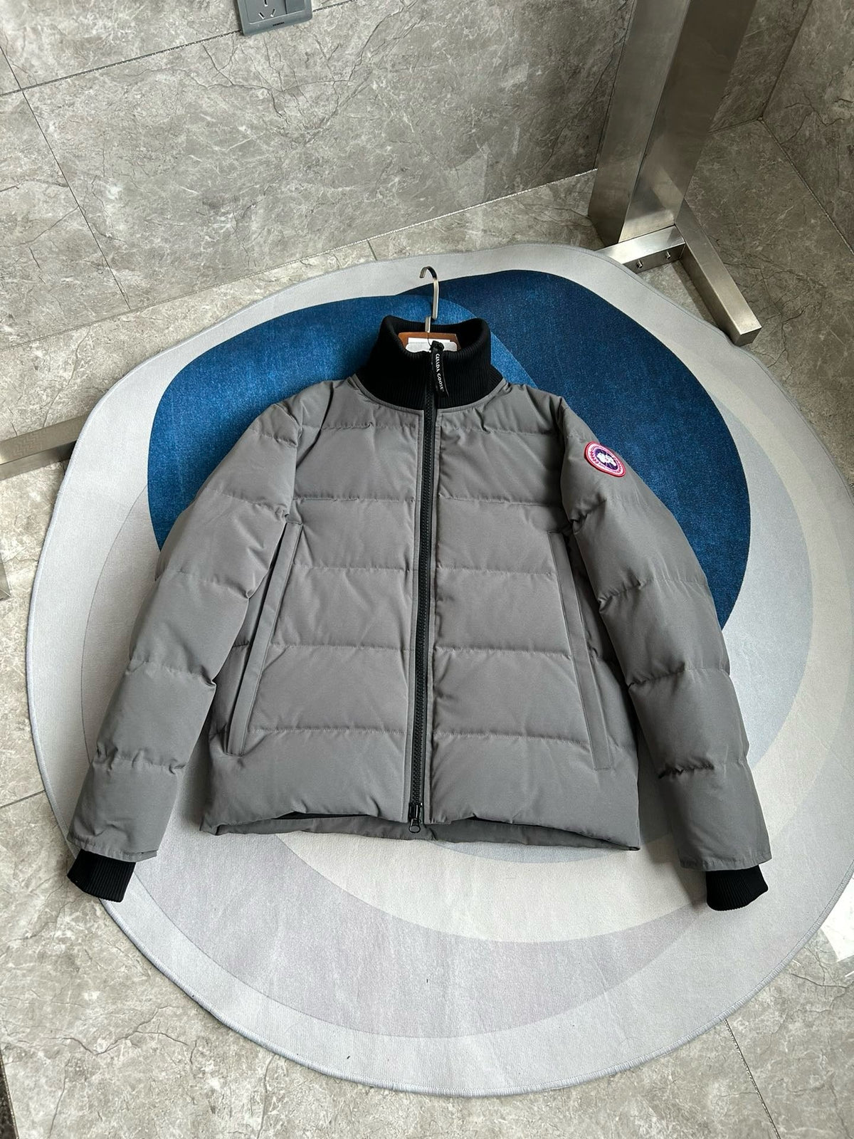 Black and White Puffer Jacket - Men's